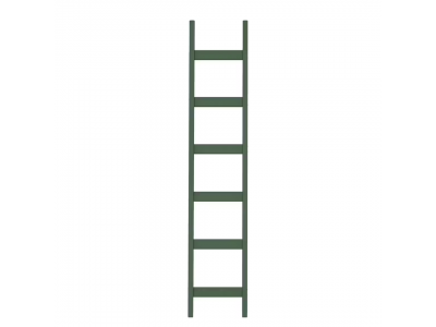 Escada de madeira maciça na cor verde / Coleção Biblioteca